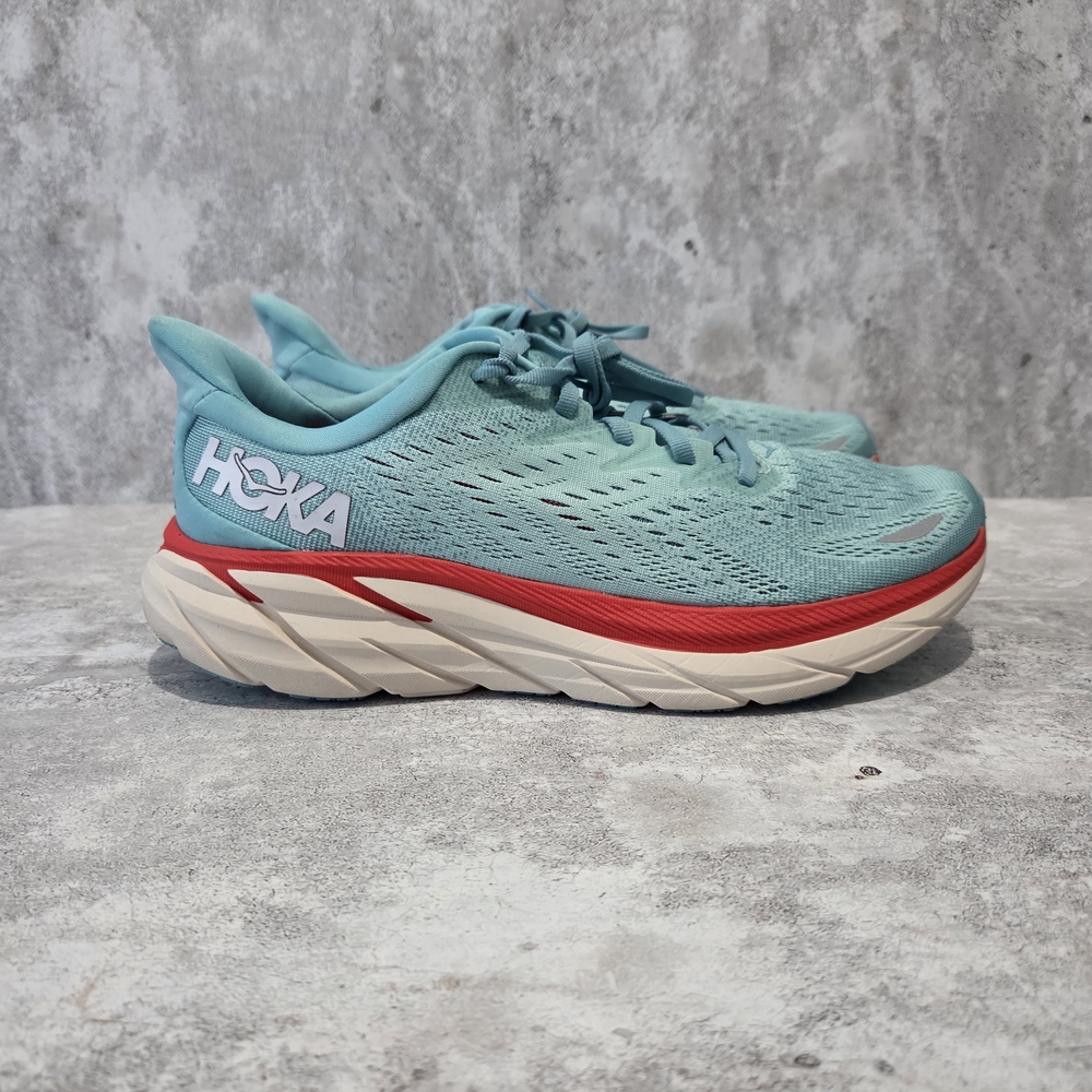 Hoka One One Clifton 8 Women's Size 9 Running Shoes Aquarelle Eggshell Blue